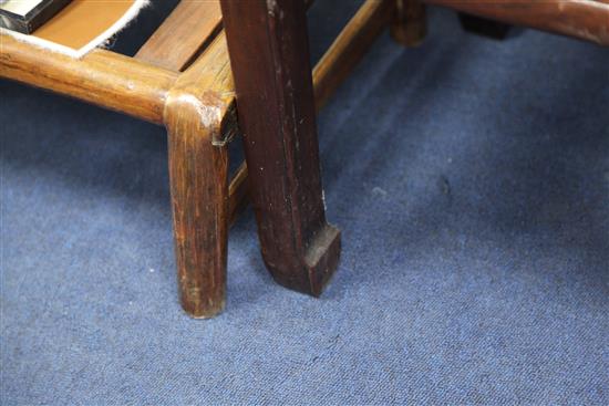 A Chinese rosewood low table or urn stand, W.1ft 7in.